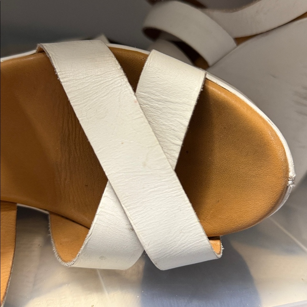 Kork-Ease White Hailey Platform Wedge Sandal Sz 9 - Picture 7 of 9